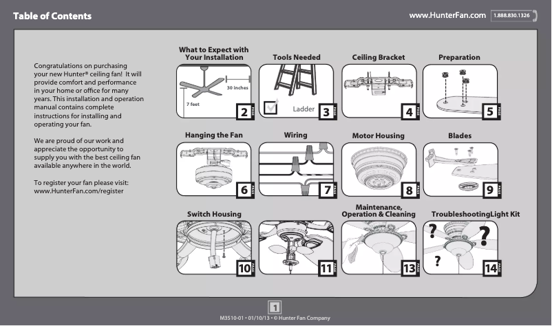 Page 1 de la notice Manuel utilisateur Hunter Orbit 52022