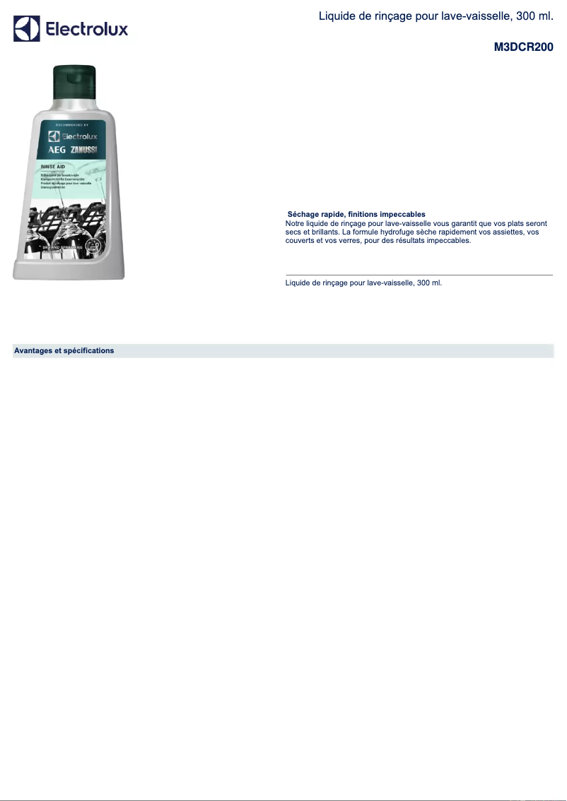 Page 1 de la notice Manuel utilisateur AEG M3DCR200