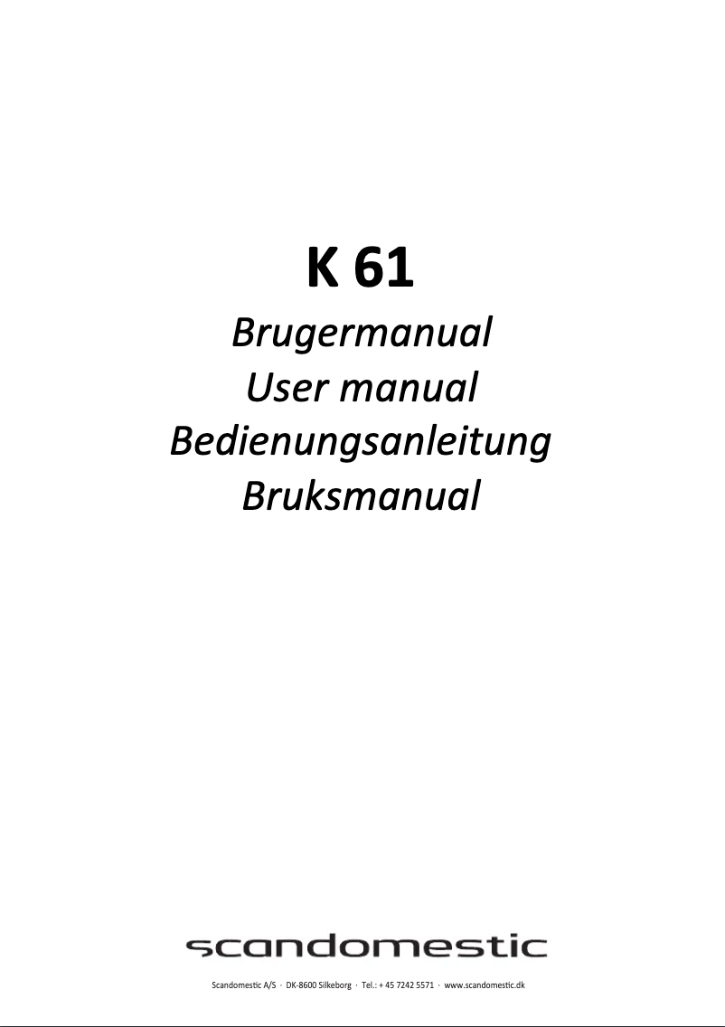 Image de la première page du manuel de l'appareil K 61