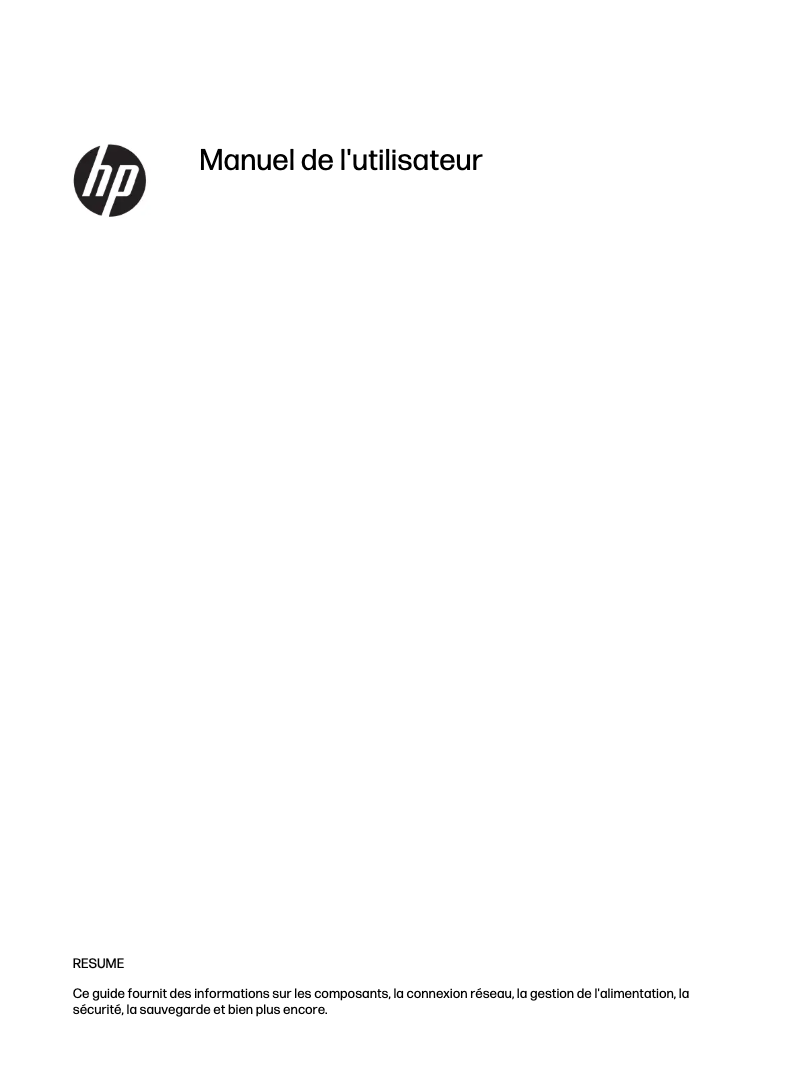 Page 1 de la notice Manuel utilisateur HP Elite x360 1040
