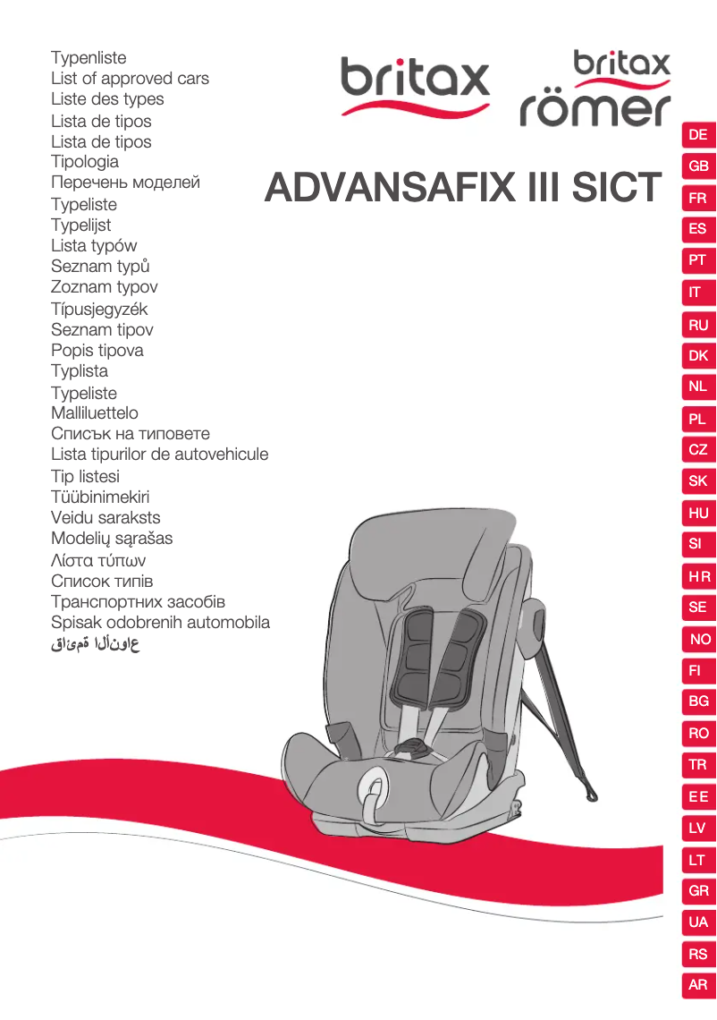 Page 1 de la notice Manuel utilisateur Britax-Römer Advansafix III SICT