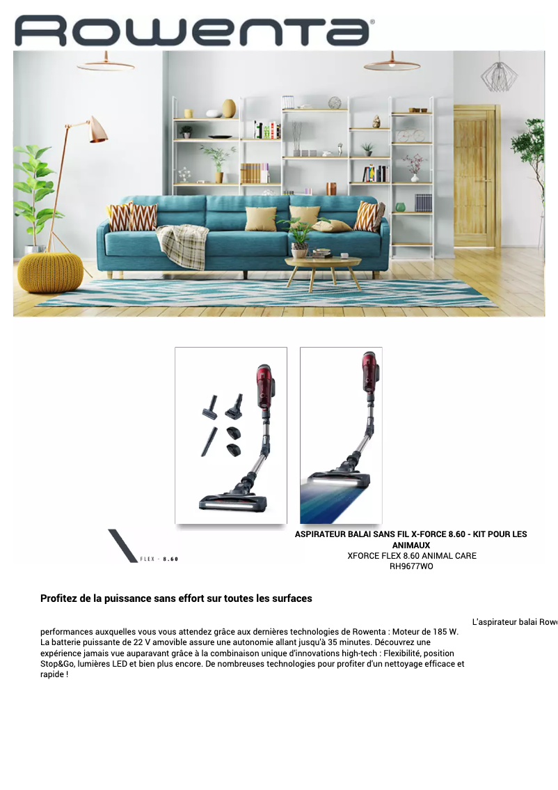 Page n°1 - Manuel utilisateur Rowenta X-Force Flex RH9677