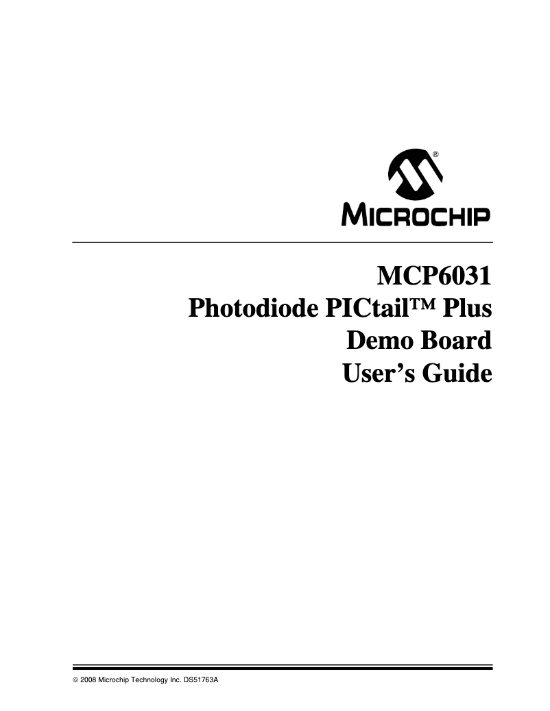 Page 1 de la notice Manuel utilisateur Microchip MCP6031