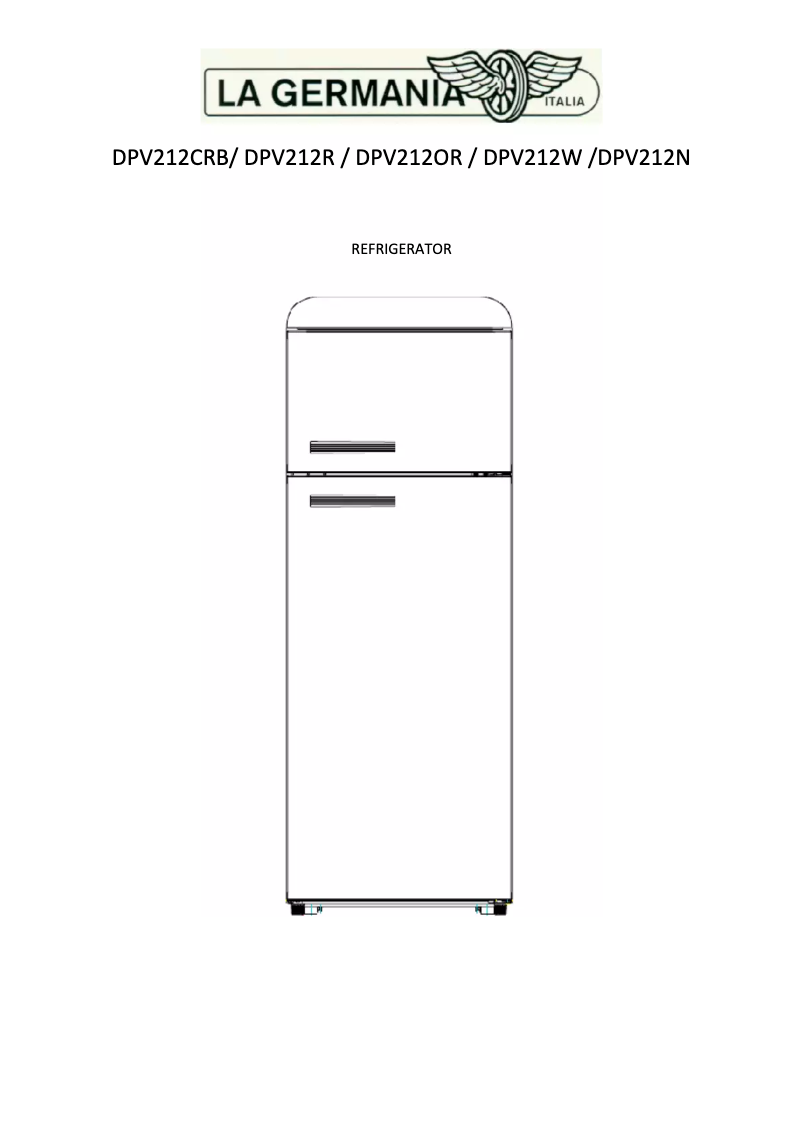 Page 1 de la notice Manuel utilisateur La Germania DPV212N