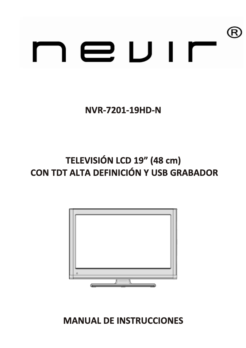 Page 1 de la notice Manuel utilisateur Nevir NVR-7201-19HD-N