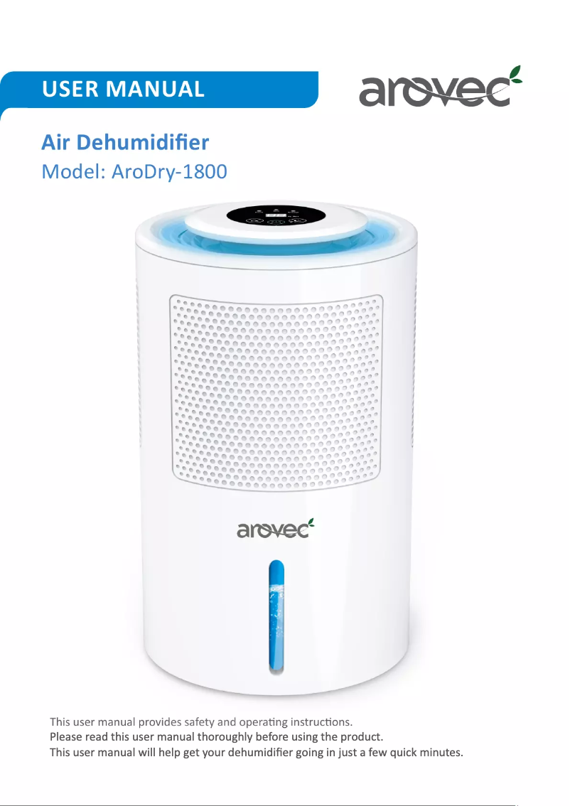 Image de la première page du manuel de l'appareil AroDry-1800