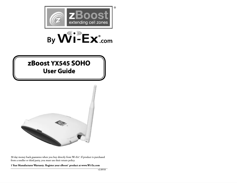 Page 1 of the manual User Manual zBoost Soho YX545