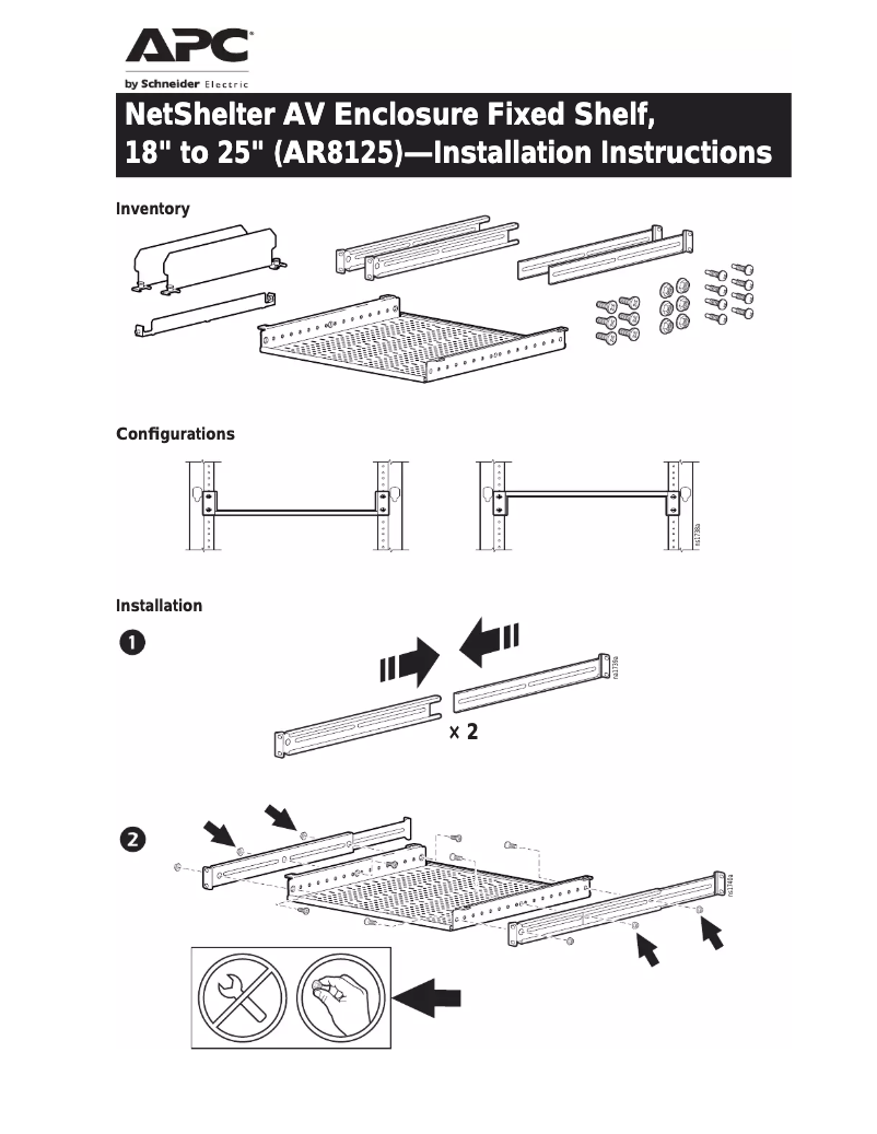 Page 1 de la notice Manuel utilisateur APC AR8125
