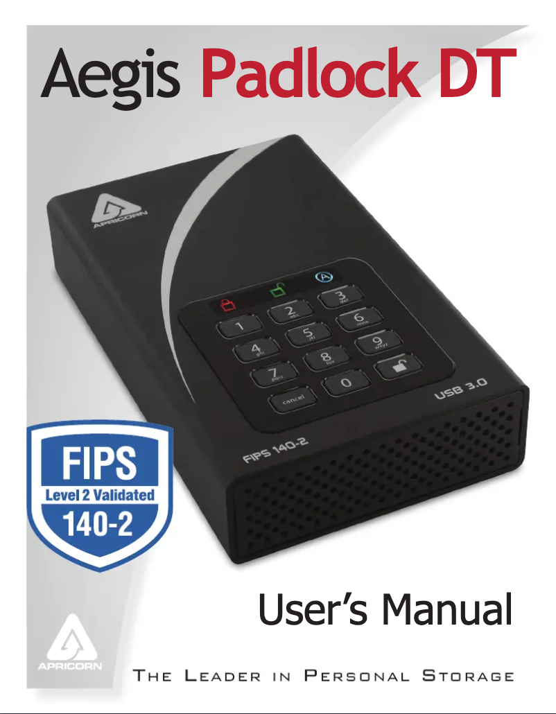 Página 1 del manual Manual de usuario Apricorn Aegis Padlock