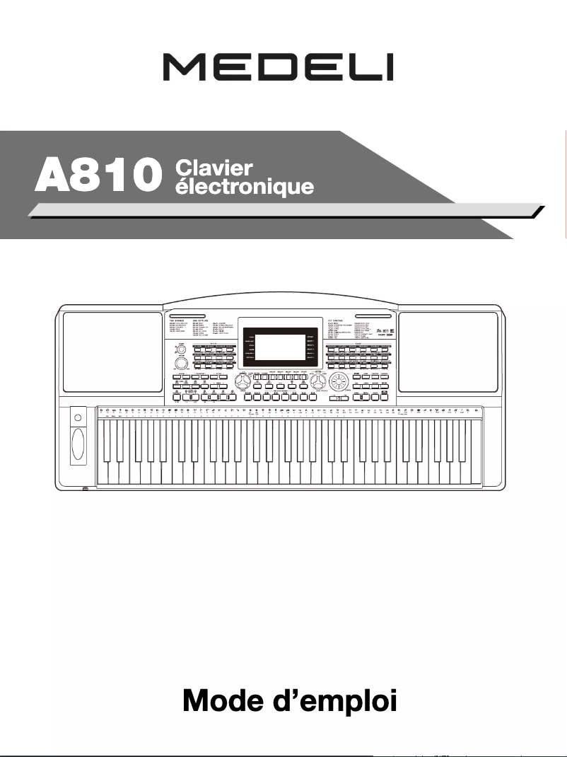 Page 1 de la notice Manuel utilisateur Medeli AW830