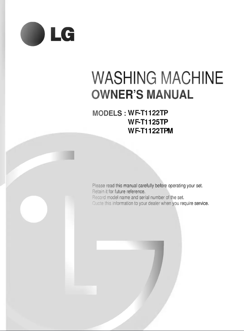 Page n°1 - Manuel utilisateur LG WF-T1122TPM