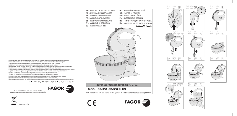Page 1 de la notice Manuel utilisateur Fagor SP-350