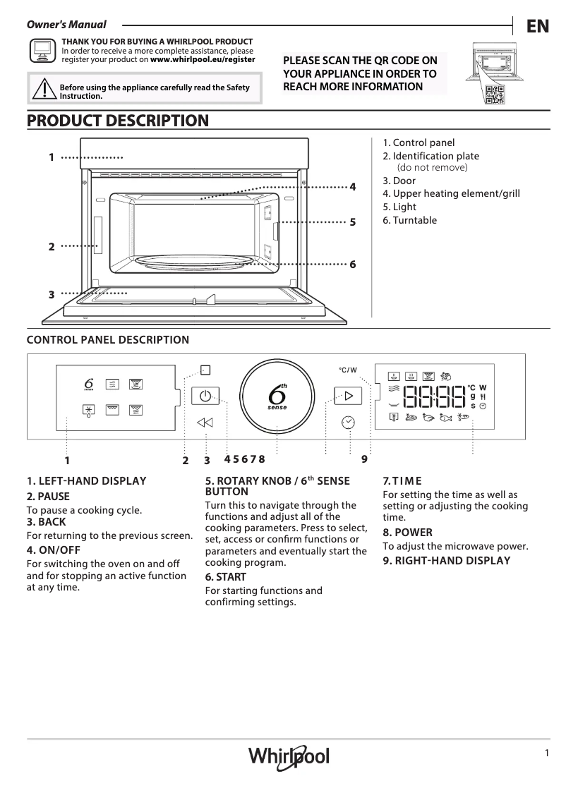 Imagen de la primera página del manual del dispositivo WMD54MBG