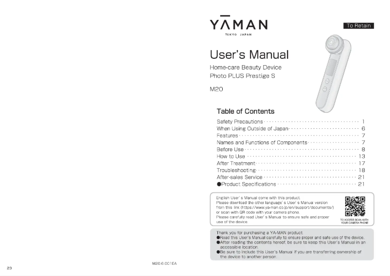 Imagen de la primera página del manual del dispositivo Photo PLUS Prestige S