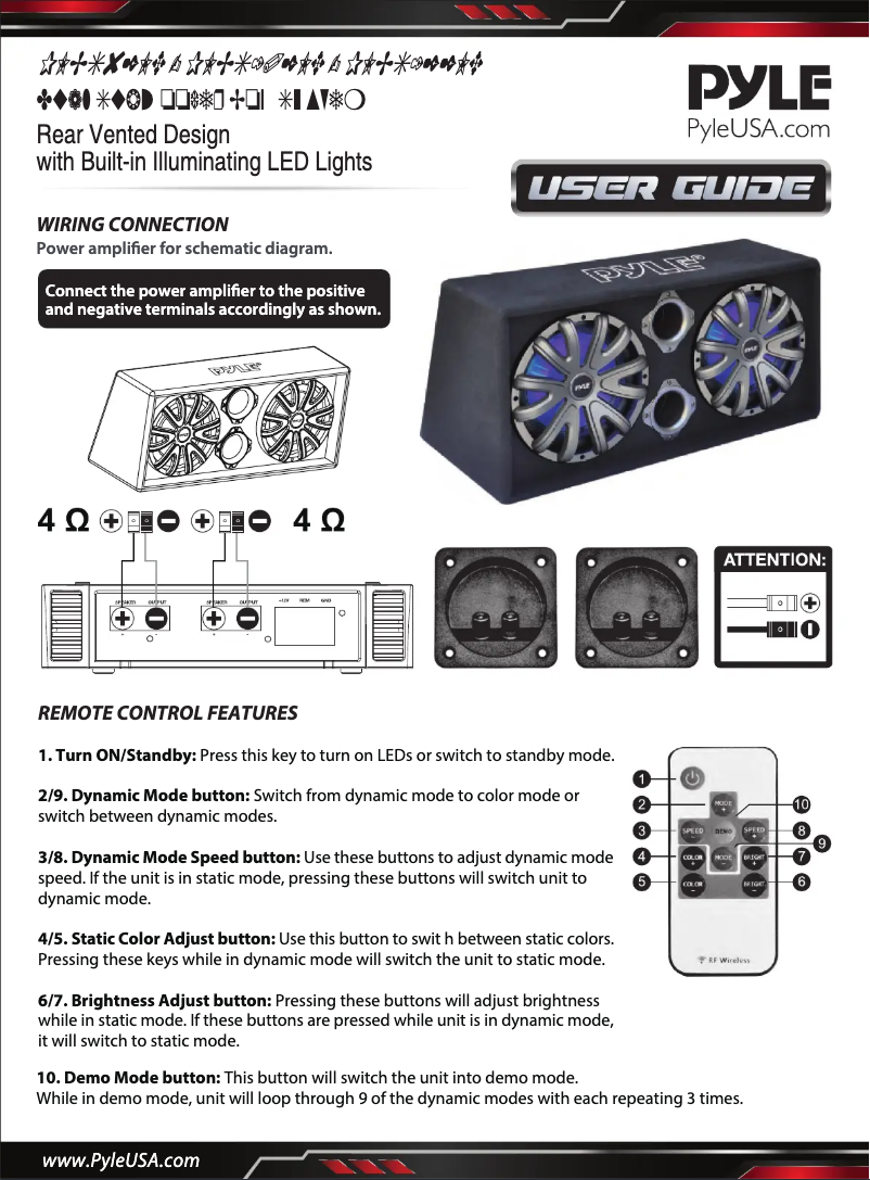 Page n°1 - Manuel utilisateur Pyle PLBS122LE