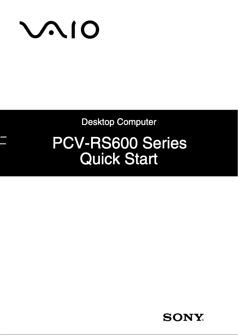 Page n°1 - Guide d'installation Sony Vaio PCV-RS620G
