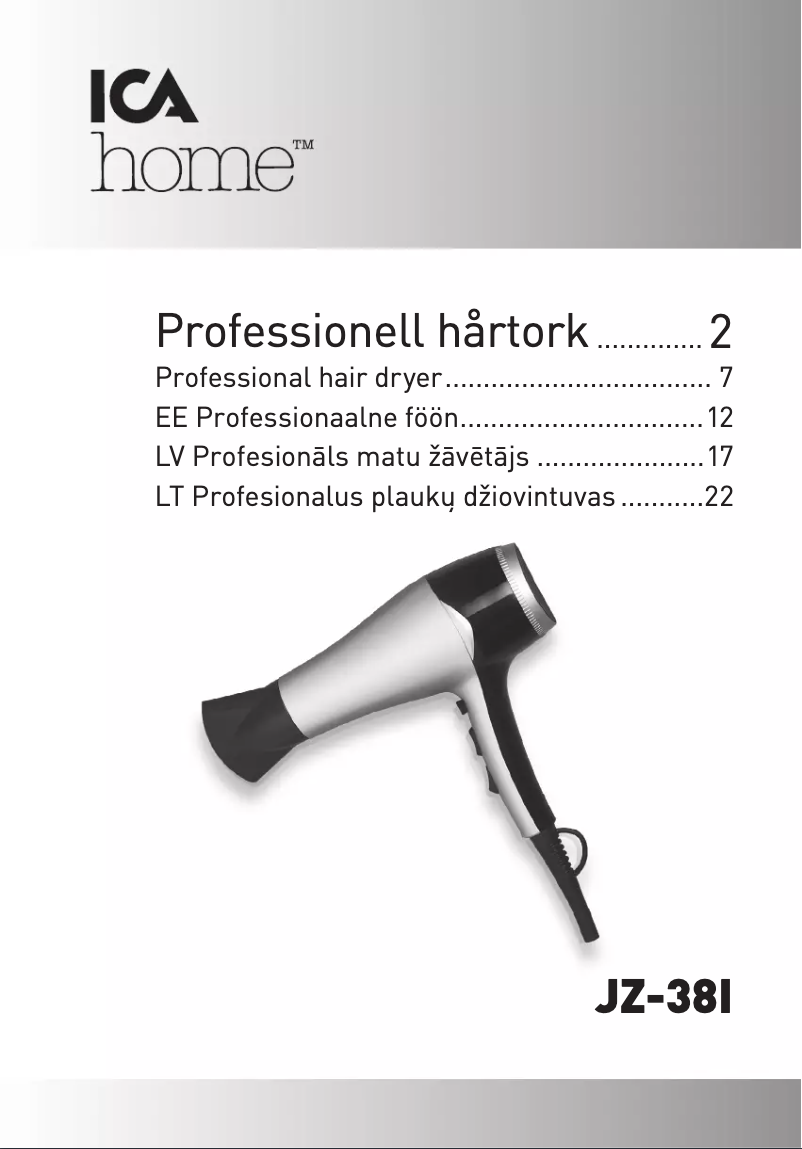 Page n°1 - Manuel utilisateur ICA JZ-38I