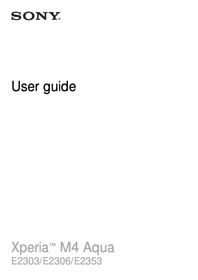 Image de la première page du manuel de l'appareil Xperia M4 Aqua E2306