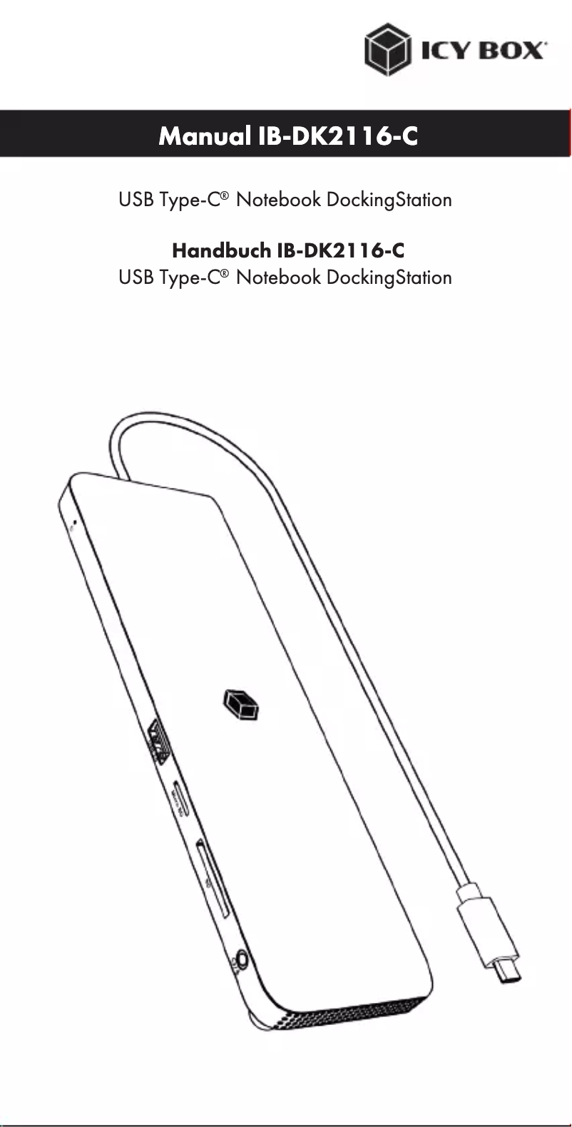 Página 1 del manual Manual de instrucciones Icy Box IB-DK2116-C