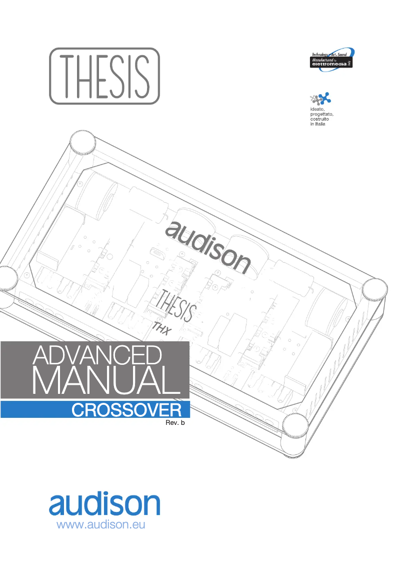 Page n°1 - Manuel utilisateur Audison Thesis THX 2 II