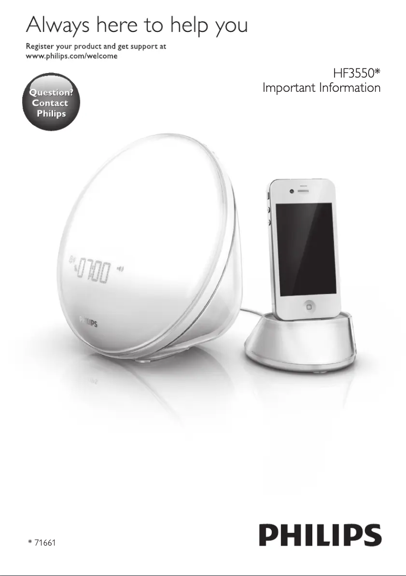 Page n°1 - Manuel utilisateur Philips Wake-up Light HF3550