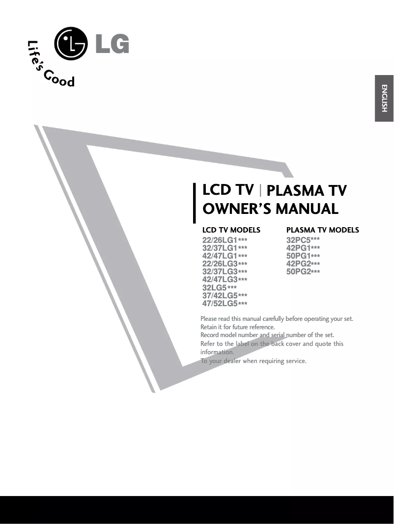 Página 1 del manual Manual de usuario LG 37LG33R