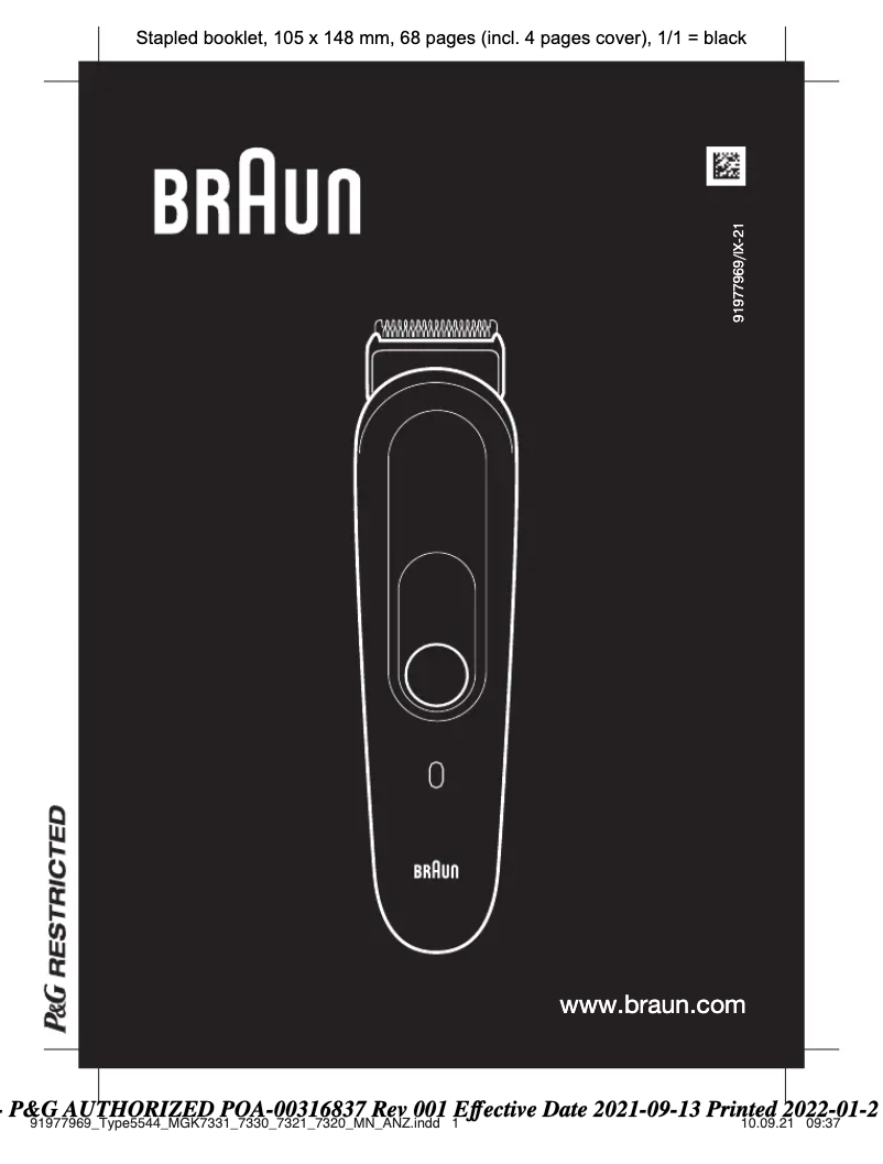 Page 1 de la notice Manuel utilisateur Braun BG5350