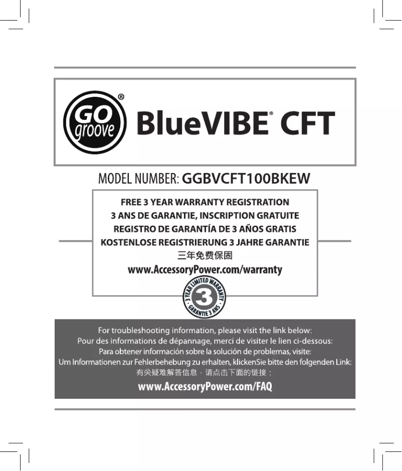 Page 1 de la notice Manuel utilisateur GOgroove BlueVIBE CFT