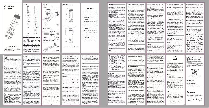 Page 1 de la notice Manuel utilisateur Olight Seeker 2 Pro