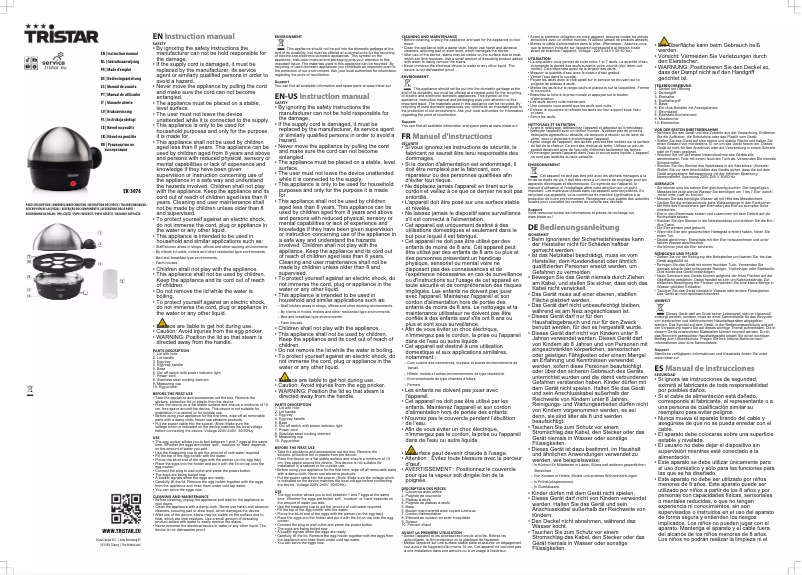 Page 1 de la notice Manuel utilisateur TriStar EK-3076