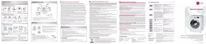Page 1 de la notice Manuel utilisateur LG F1403YD5