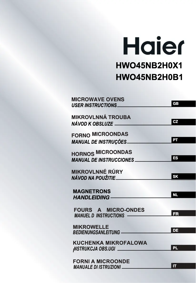 Page 1 de la notice Mode d'emploi Haier HWO45NB2H0B1
