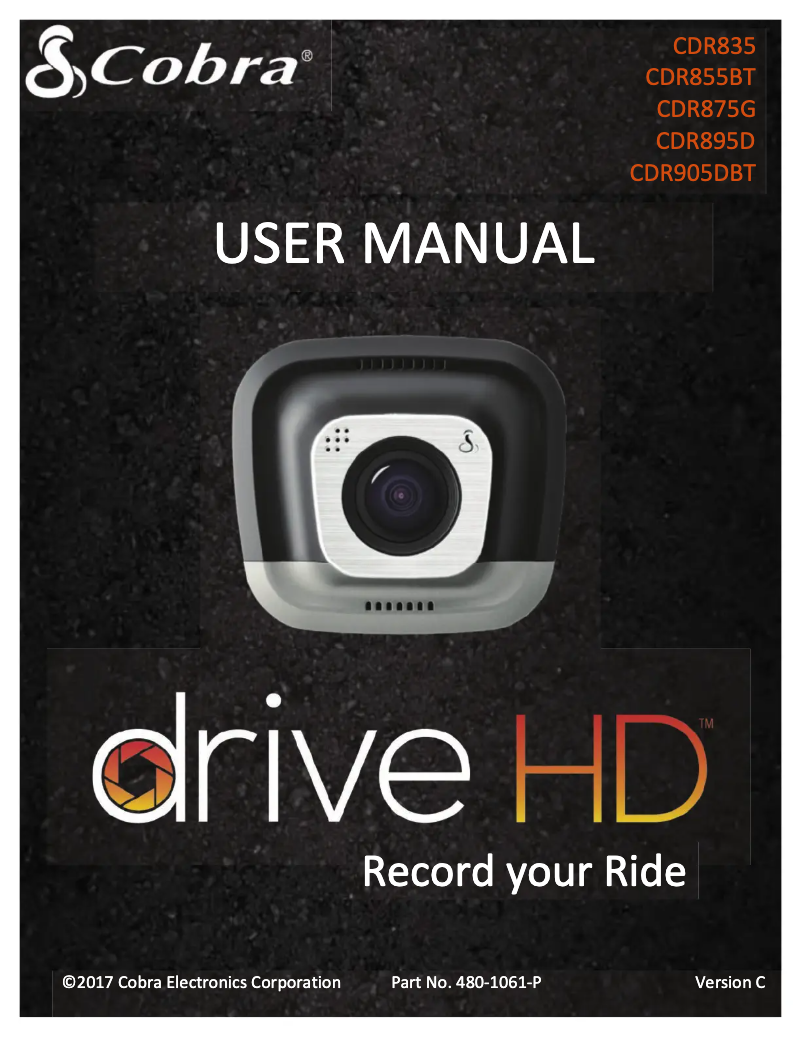 Page n°1 - Manuel utilisateur Cobra CDR 905DBT