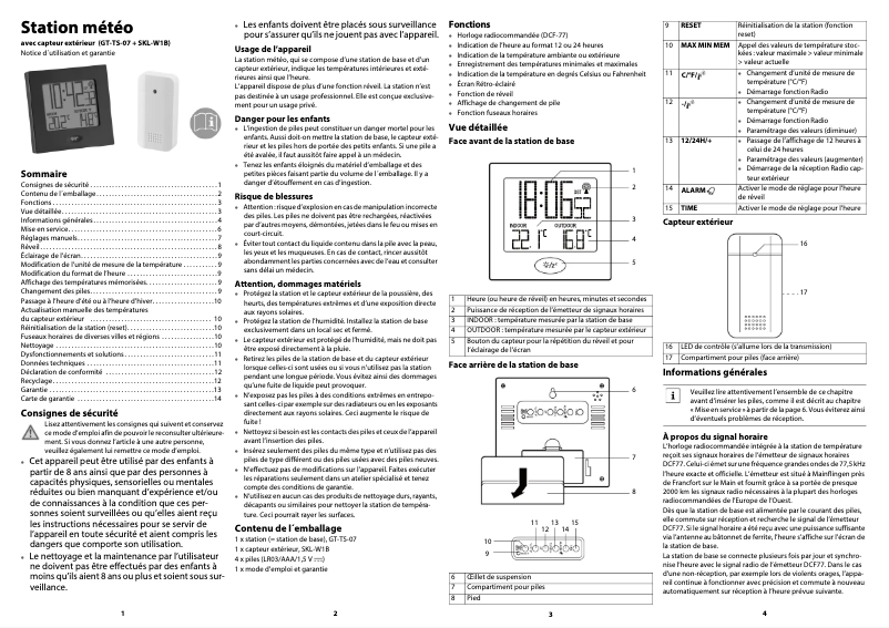 Page 1 de la notice Manuel utilisateur GlobalTronics GT-TS-07