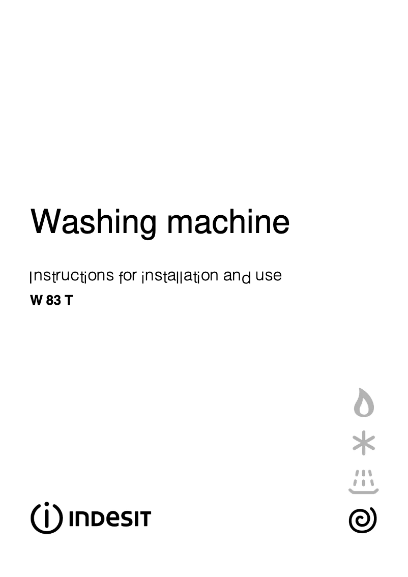 Page n°1 - Manuel utilisateur Indesit W 83 T (AUS)