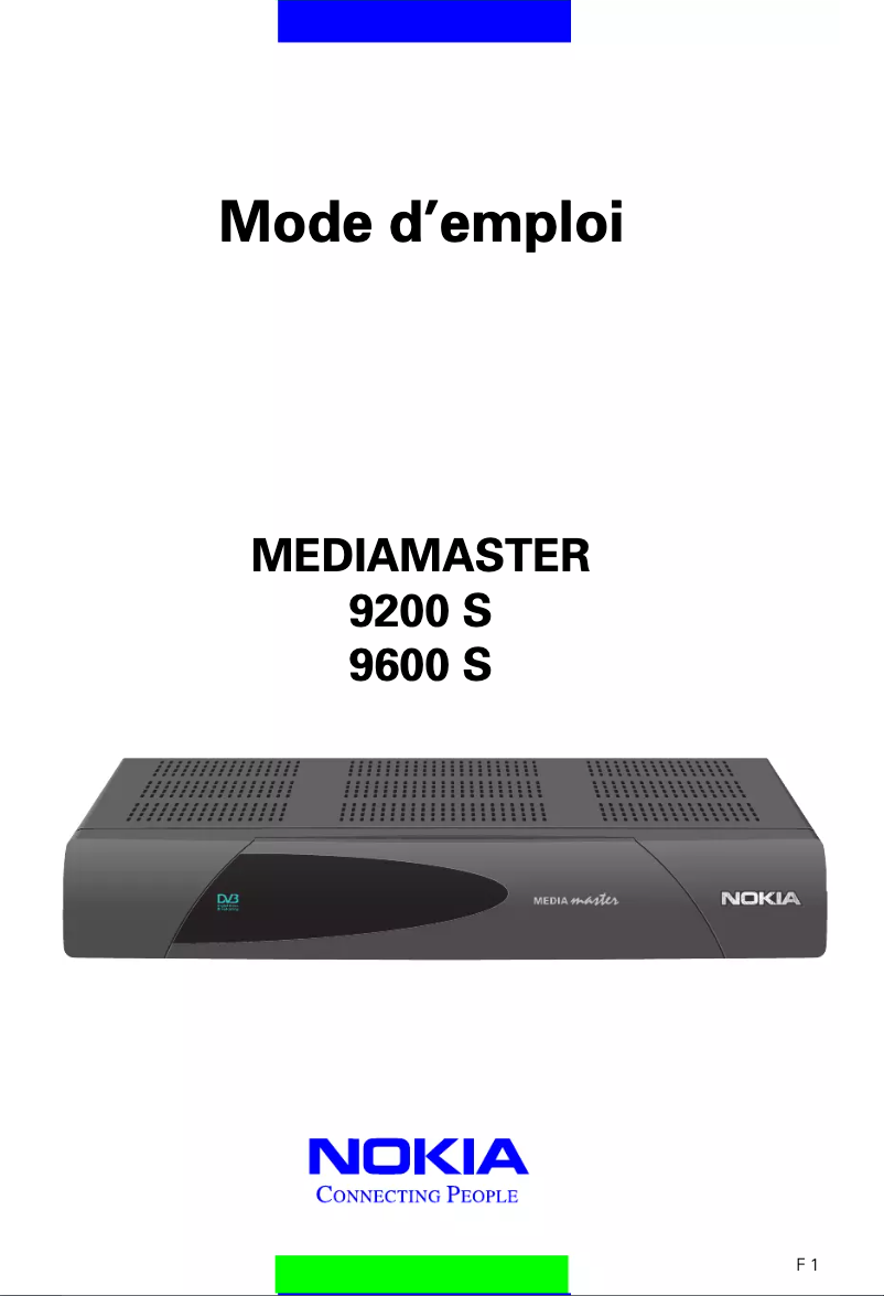 Image de la première page du manuel de l'appareil 9200S