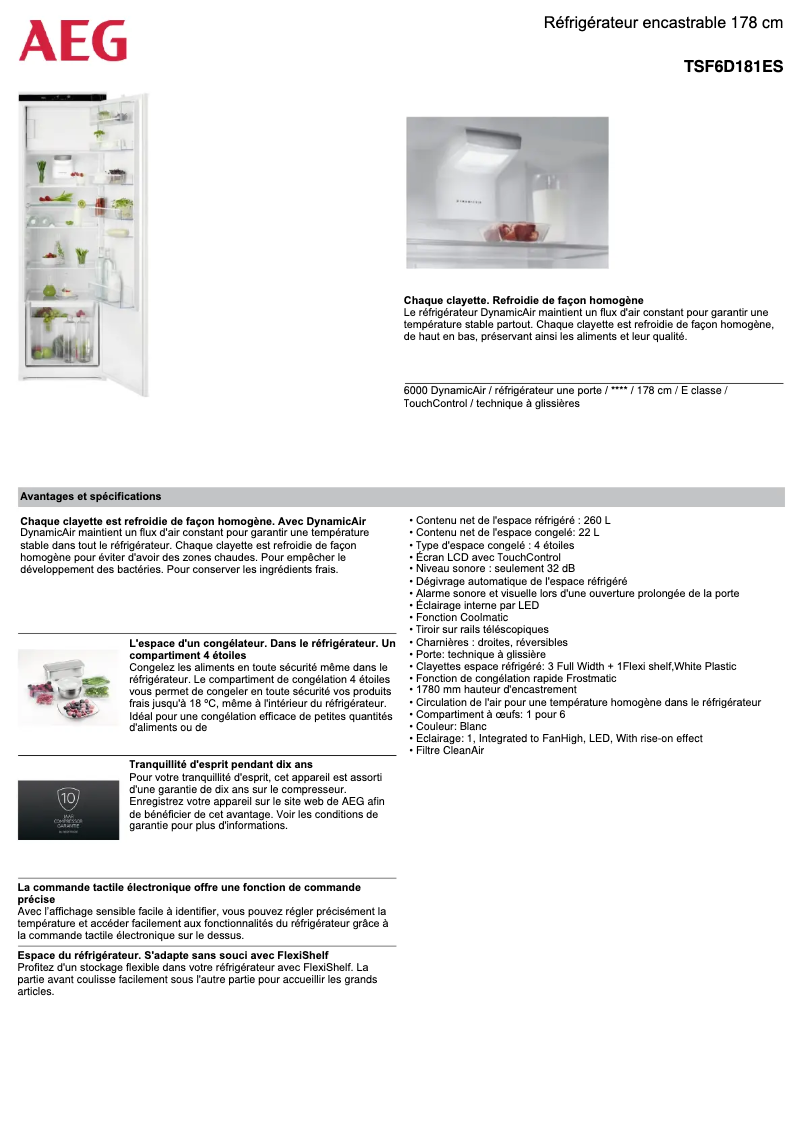 Image de la première page du manuel de l'appareil TSF6D181ES