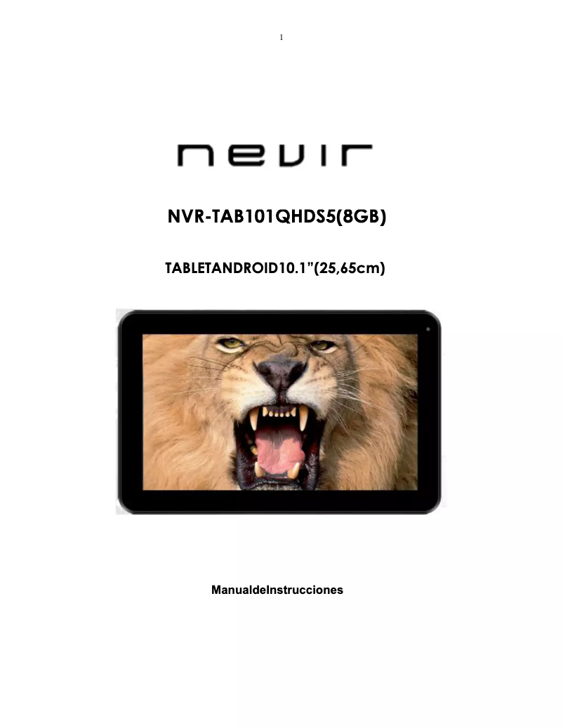 Image de la première page du manuel de l'appareil NVR-TAB101QHD S5 (8GB)