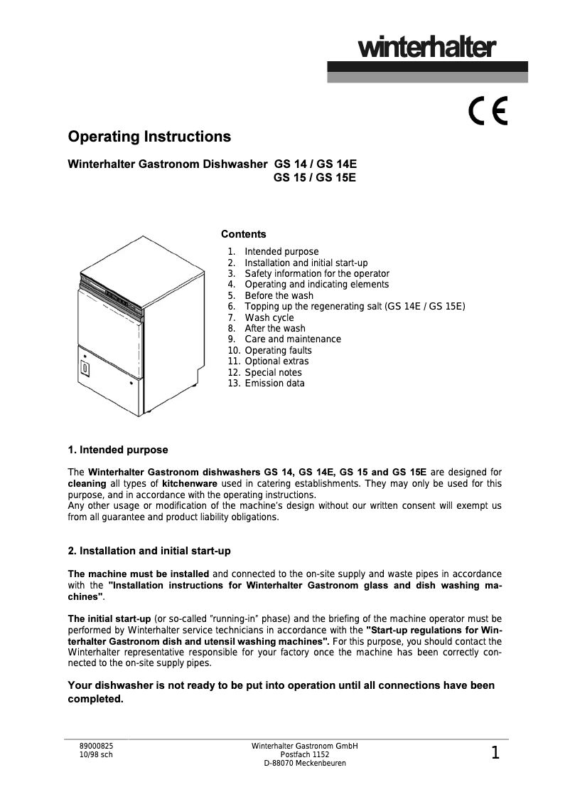 Image de la première page du manuel de l'appareil GS14