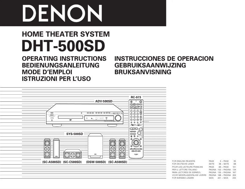 Page n°1 - Manuel utilisateur Denon DHT-500SD