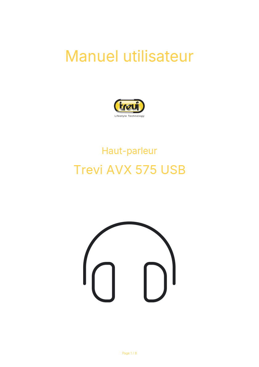 Page n°1 - Manuel utilisateur Trevi AVX 575 USB