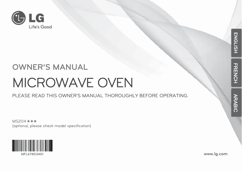 Page 1 de la notice Manuel utilisateur LG MS2043H