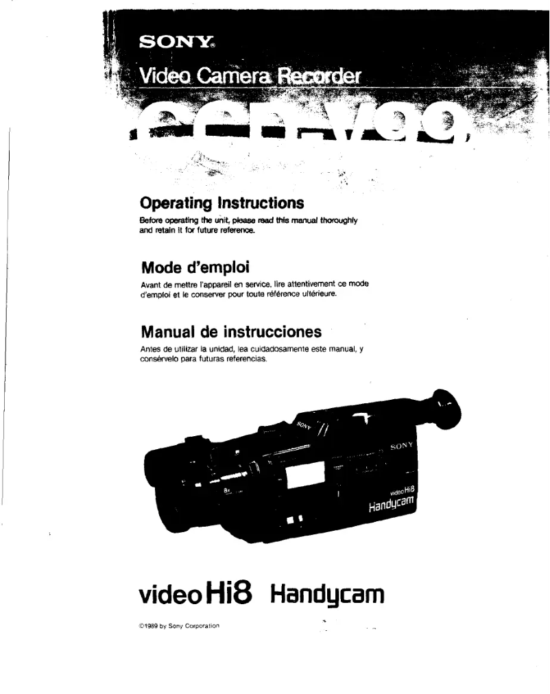 Página 1 del manual Manual de usuario Sony CCD-V99