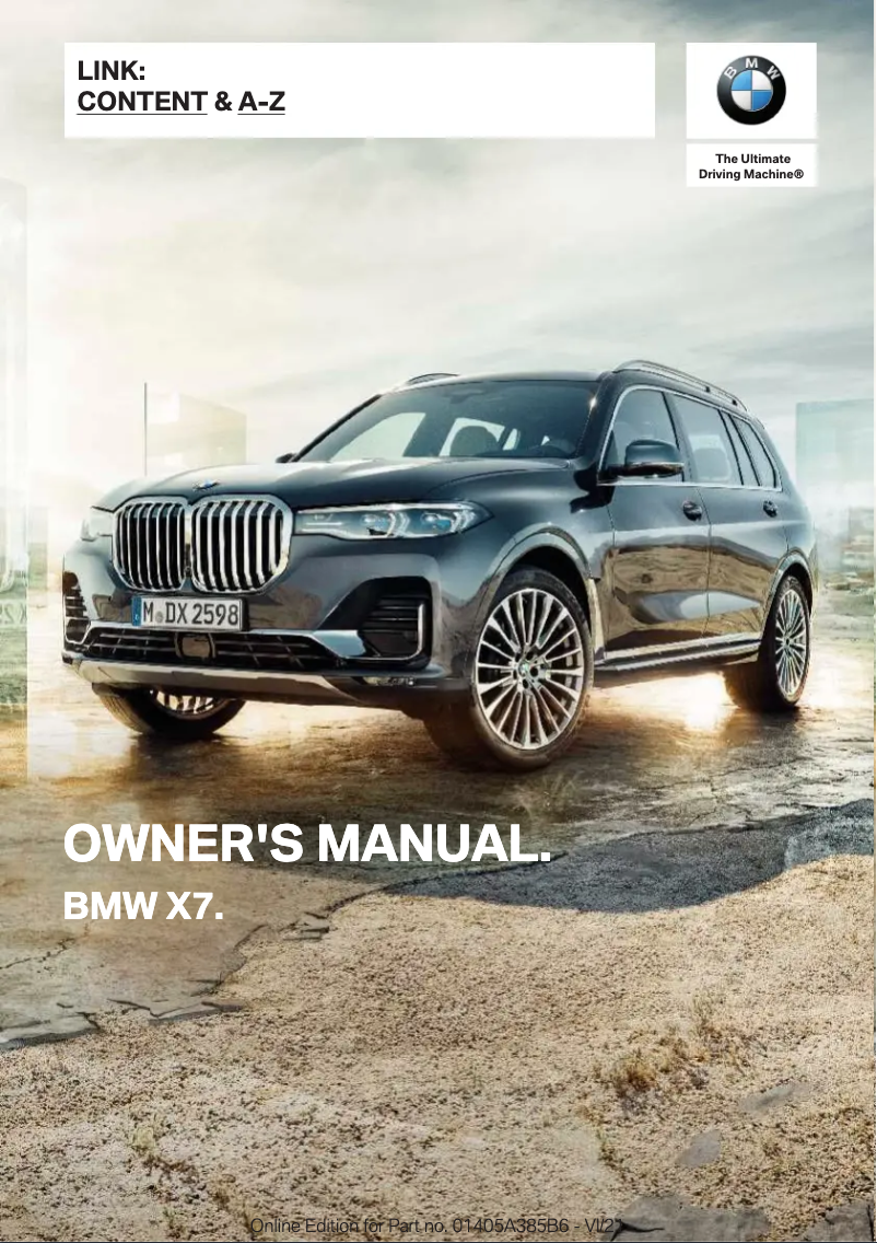Page 1 de la notice Manuel utilisateur BMW X7 (2022)