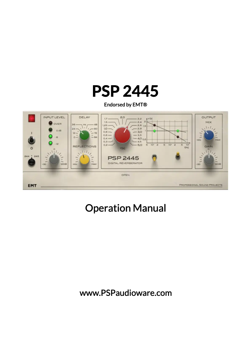 Page n°1 - Manuel utilisateur PSP Audioware 2445 EMT Reverb Processor