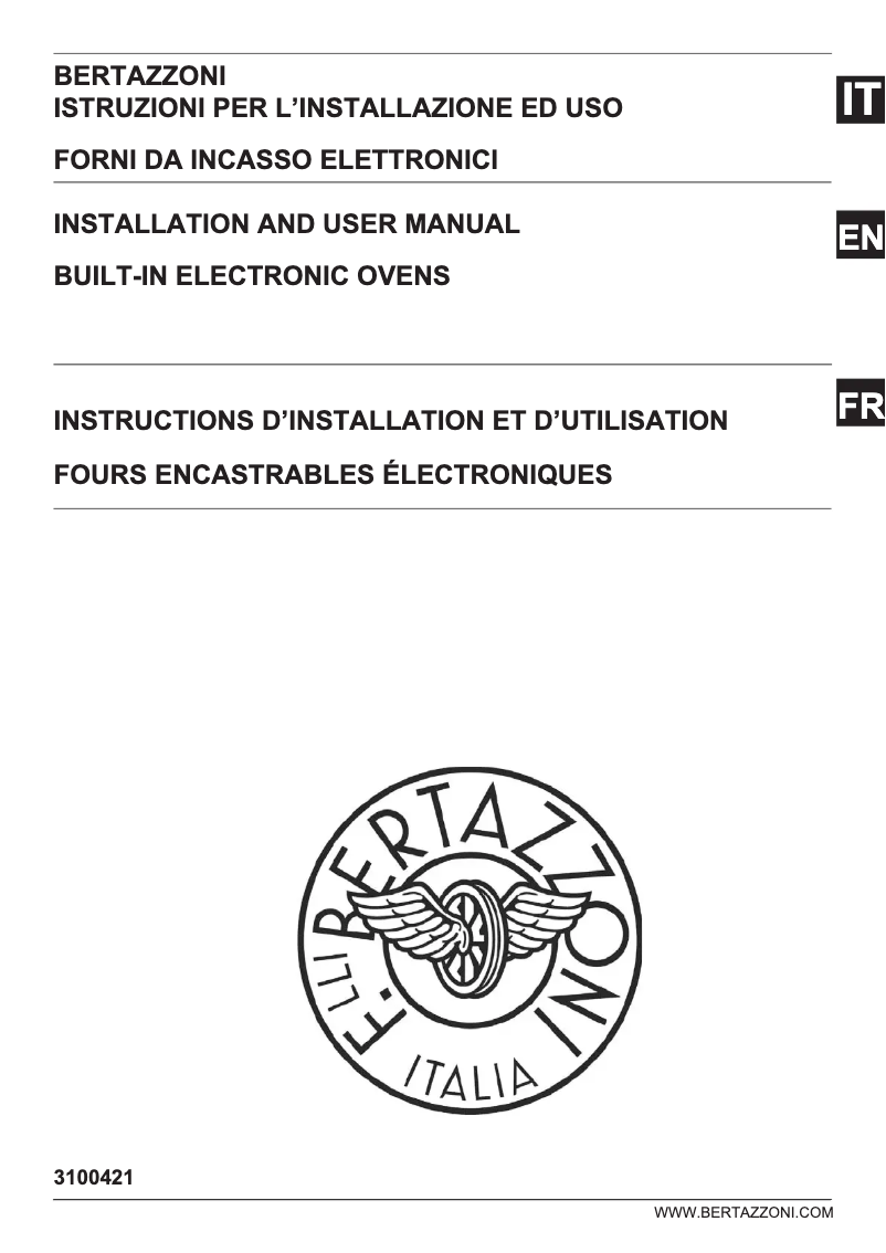 Page 1 de la notice Instructions / montage Bertazzoni F6011PROPLX