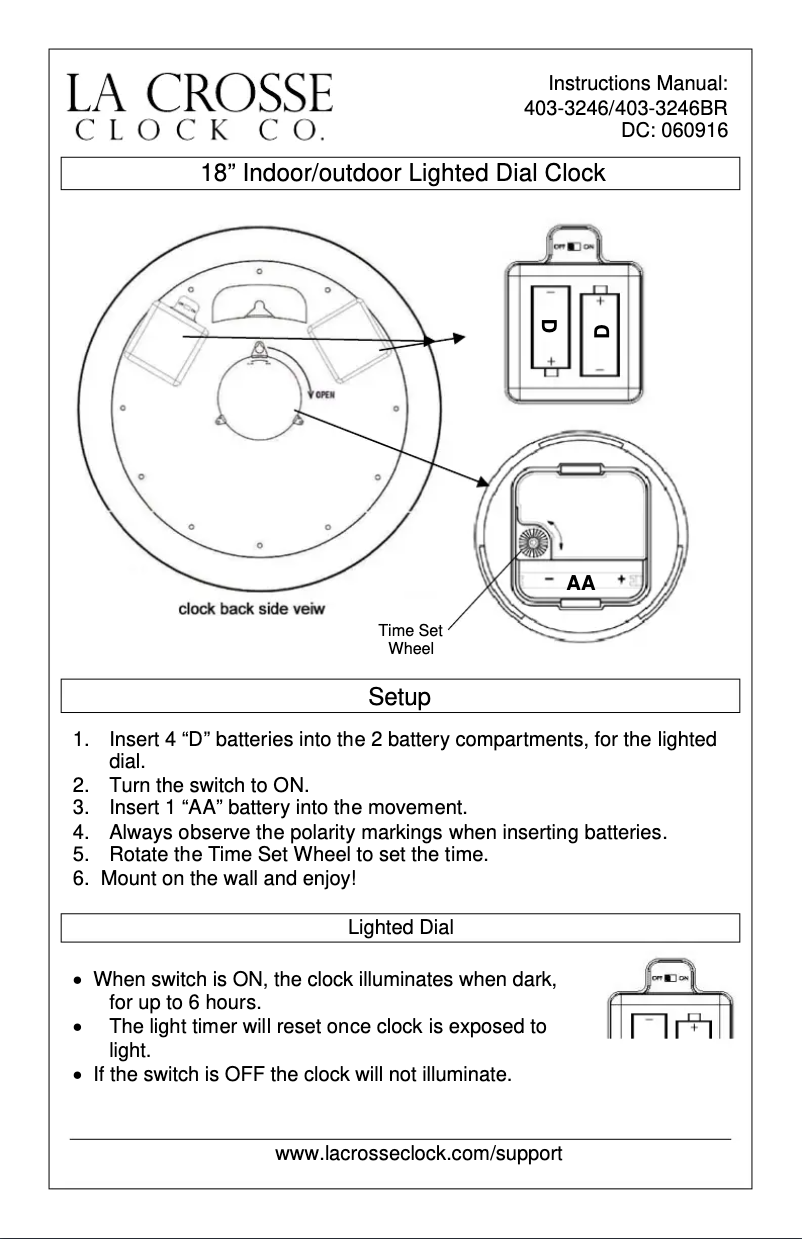 Page 1 de la notice Manuel utilisateur La Crosse Technology 403-3246BR