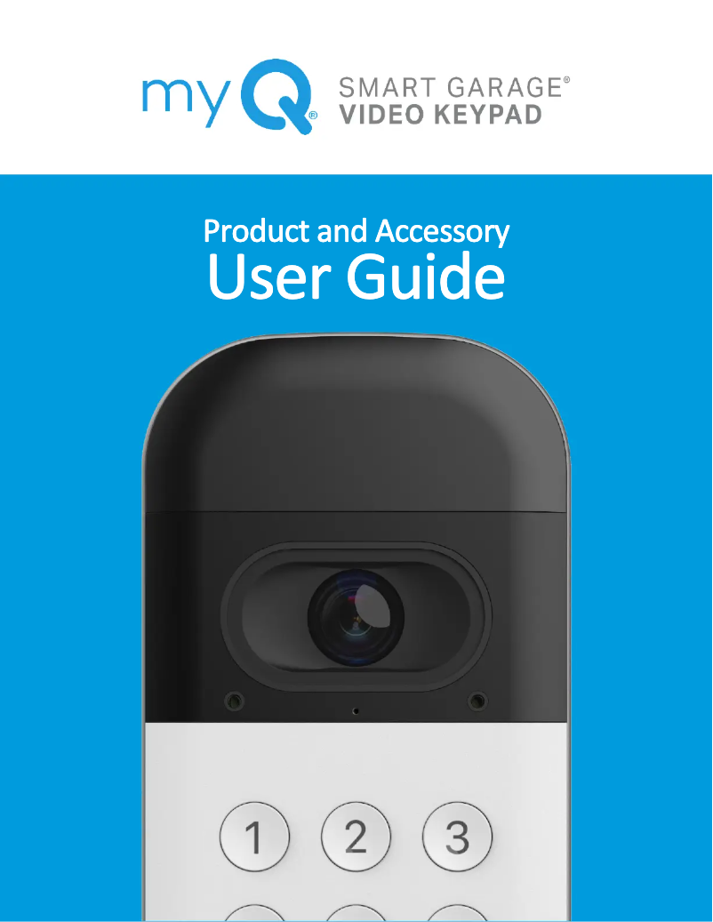 Page 1 de la notice Manuel utilisateur Chamberlain myQ Smart Garage Video Keypad