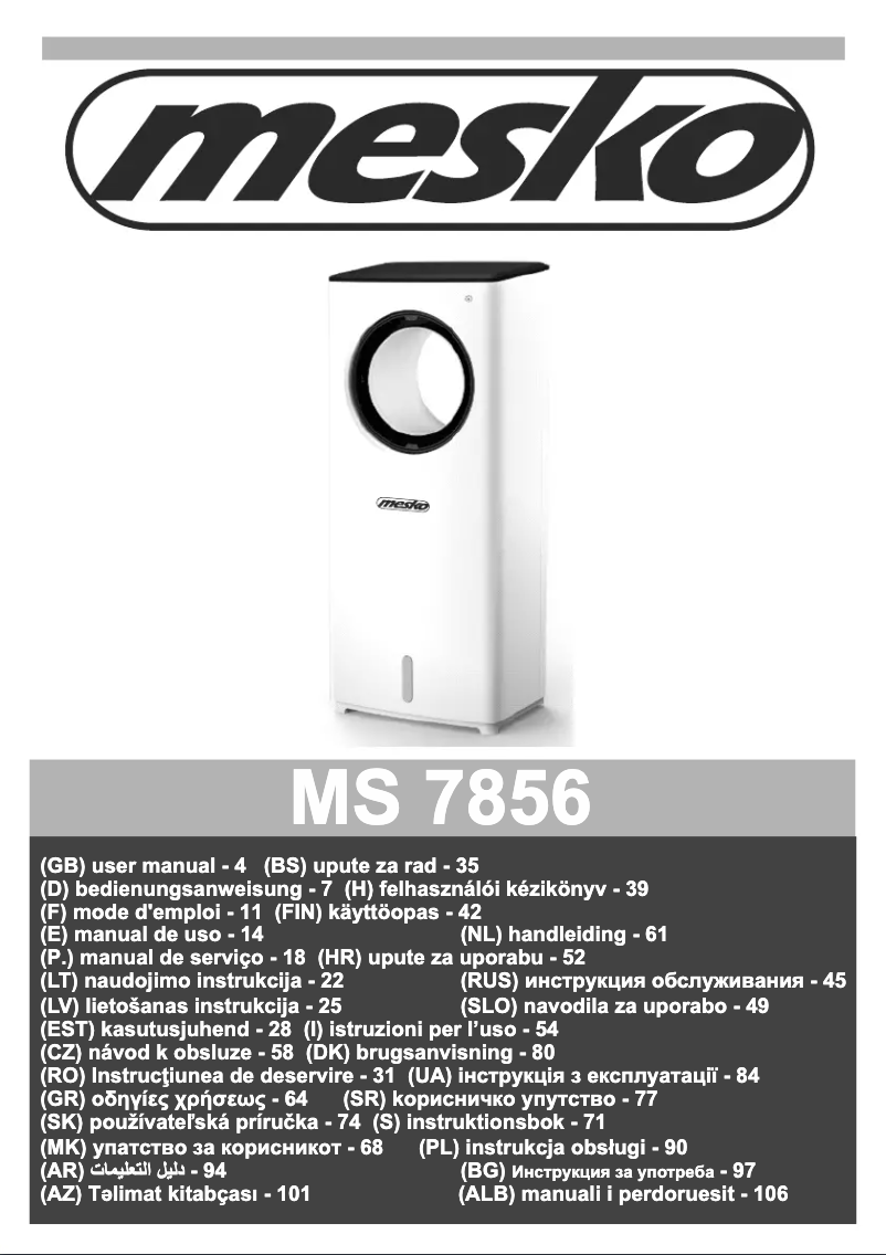 Página 1 del manual Manual de usuario Mesko MS 7856