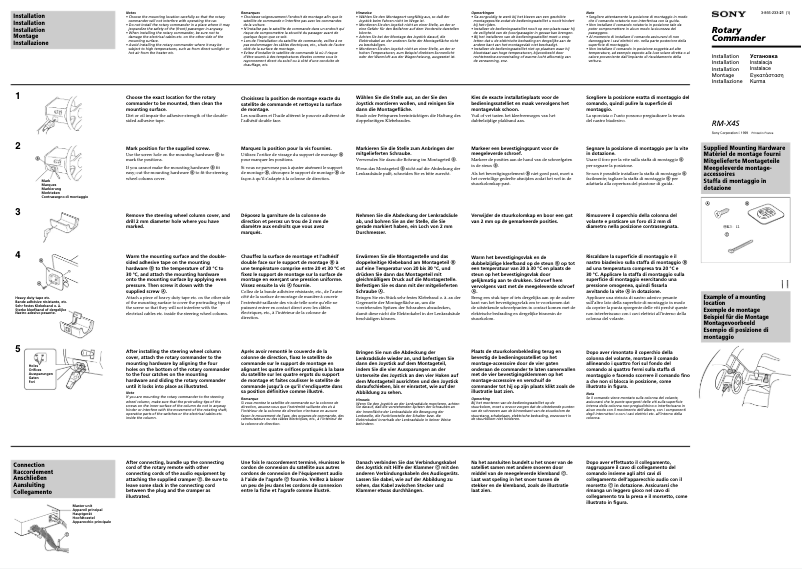 Page 1 de la notice Guide d'installation Sony CDX-C7850R